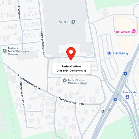 Standort PerfectCarRent, Graz 8054, Dahlienweg 18